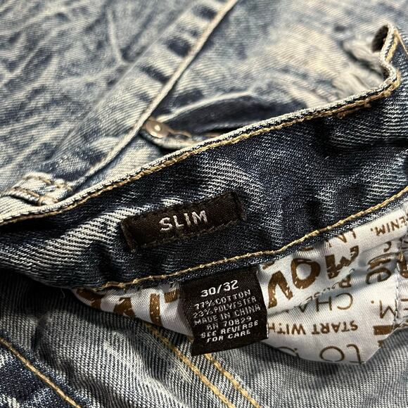 CJ Black Premium Slim Fit Distressed Zipper Acid Wash Denim Jeans Mens 30 32 - Picture 9 of 9